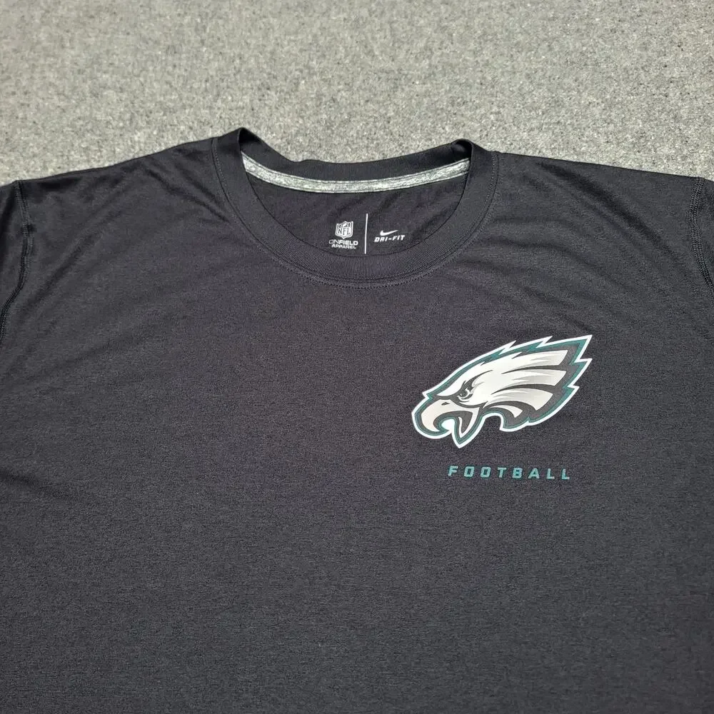 Nike Philadelphia Eagles Shirt Mens 2XL XXL Black NFL On Field Apparel Dri Fit